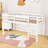 Twin Wooden Loft Bed With Ladder And Slats-402521266