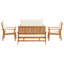 Ensemble de canapé de jardin vidaXL 5 pièces en bois d'acacia massif brun-2114543039