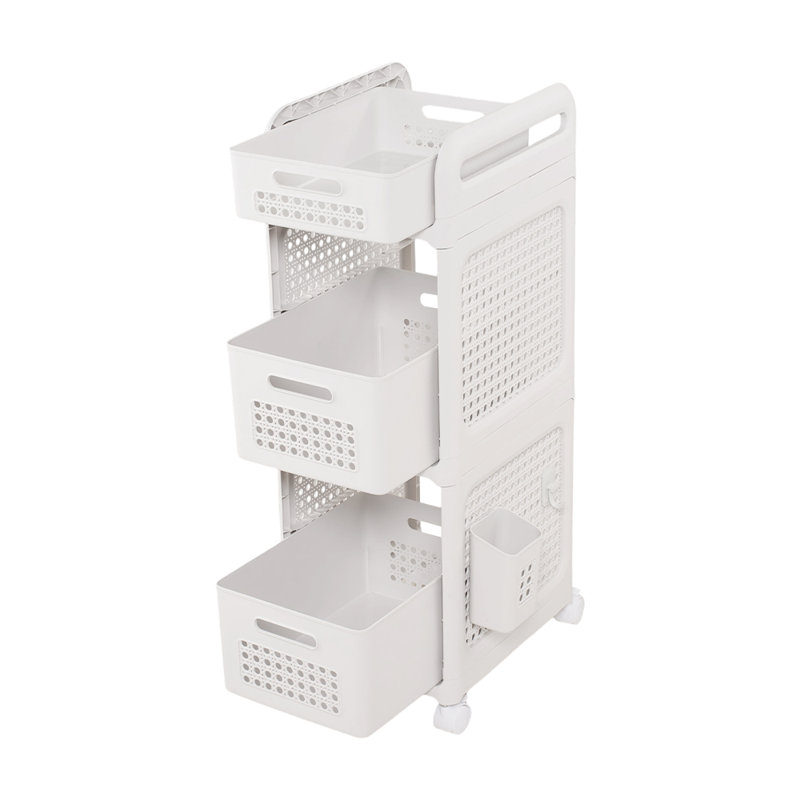 82cm H x 28cm W Utility Cart with Wheels, White