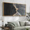 Impression sur toile encadrée, anneaux d'arbre gris et effet grain de bois