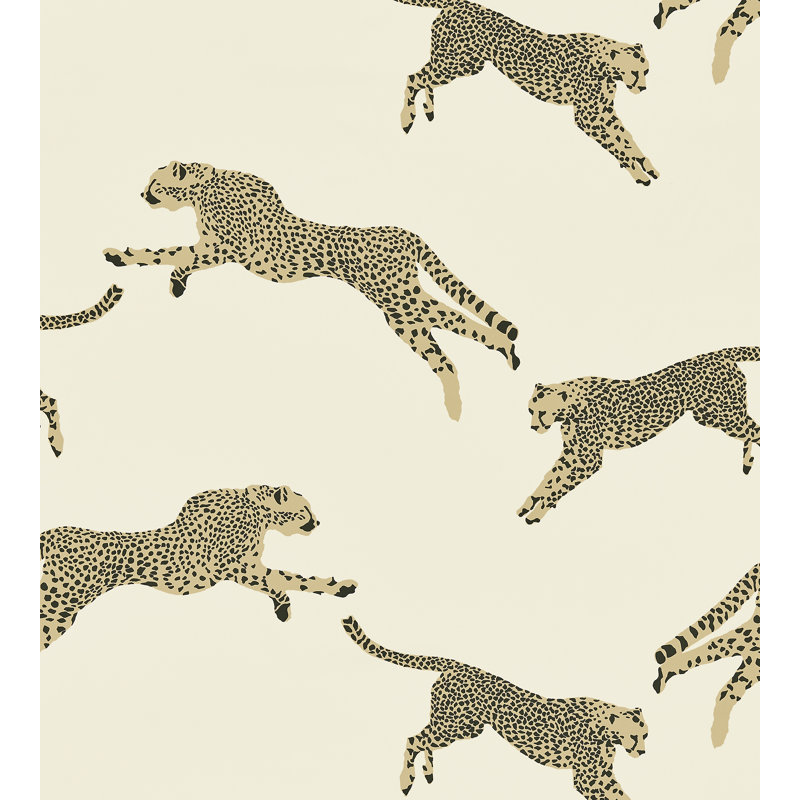 Leaping Cheetah Fabric, Dune