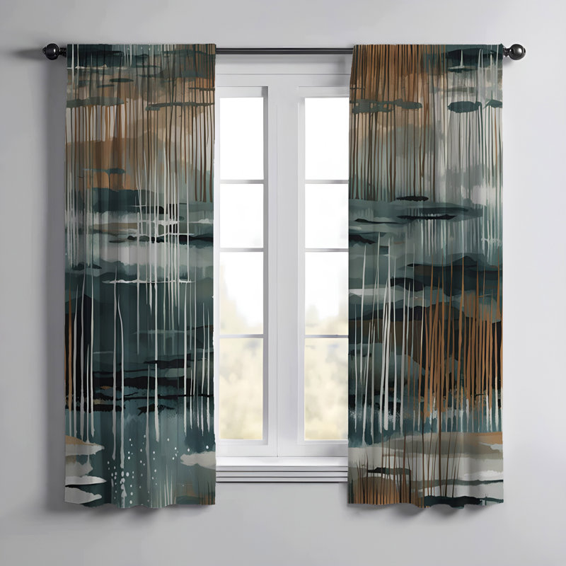 Paire de rideaux semi-transparents en polyester Gulsum, L 20 po x L 52 po