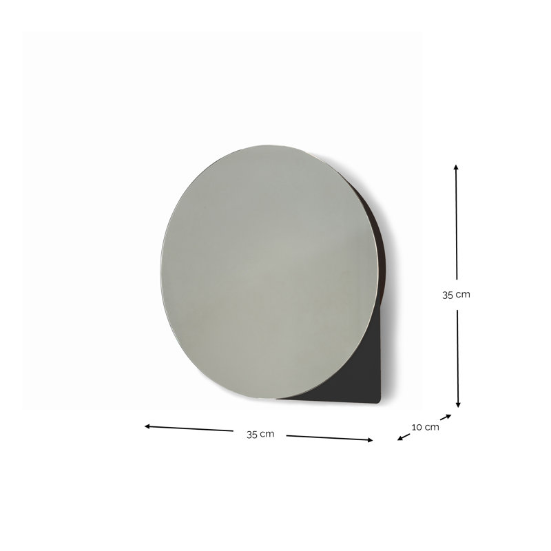 Spinder X BUDDE Steel Mirror, 35 cm H x 35 cm W, Black