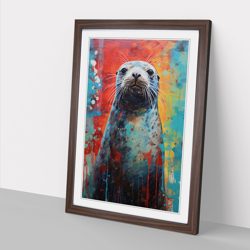Seal Abstract No.2 - Framed Print, Walnut Framed, 64cm H x 46cm W x 2cm D