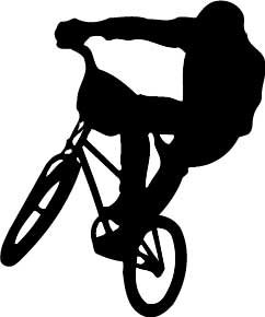 BMX Silhouette Sports Non-Wall Damaging Wall Decal