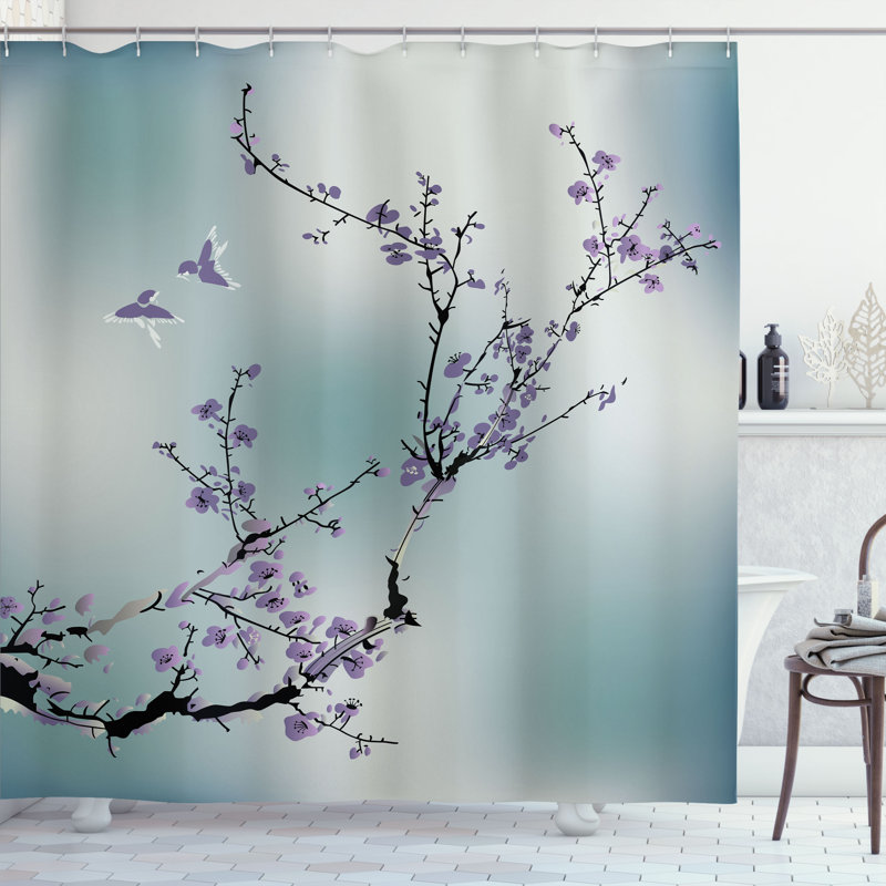 Ensemble de rideau de douche et crochets de la nature, H 75 po x l 69 po, Bleu cadet