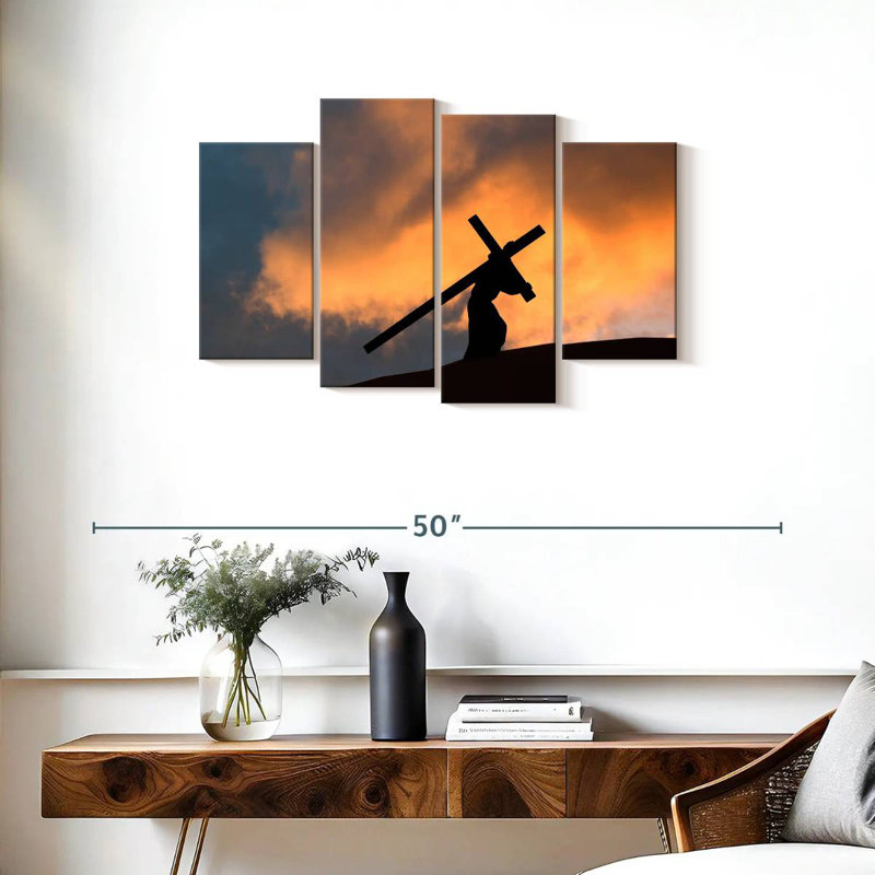 Adella Cross Carried By Christ, 22" H x 36" W