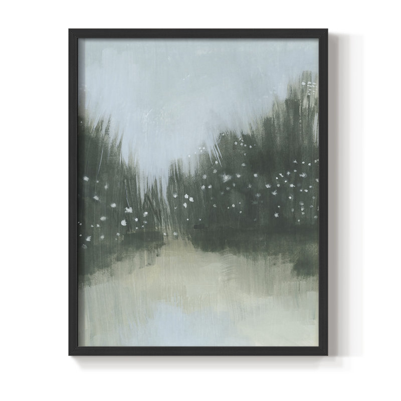 Marsh Morning Fog II, reproduction encadrée - bois massif, Noir, H 10 po x l 8 po