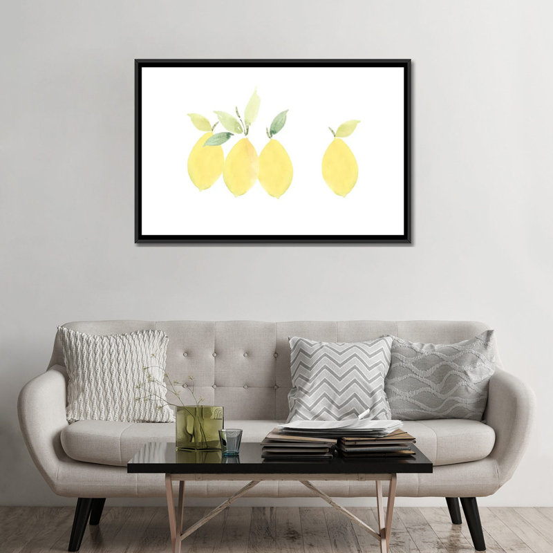 « citrons » par melissa selmin, reproduction d’impression sur toile tendue, H 32 po x l 48 po x P 1,5 po, Pas de tapis