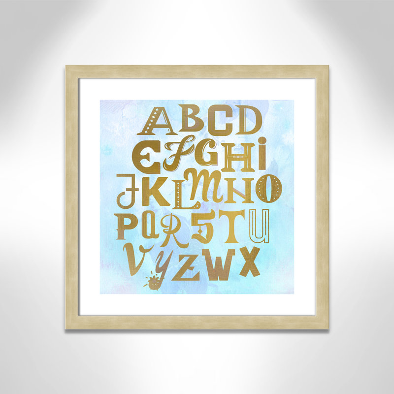 Abc Blue », impression sur papier, Encadré plat champagne, H 22,5 po x l 22,5 po x P 0,6 po
