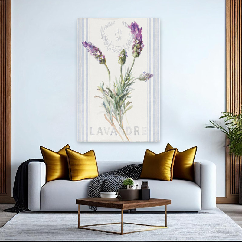 Fleurs et fleur de lavande bleue, H 60 po x l 40 po