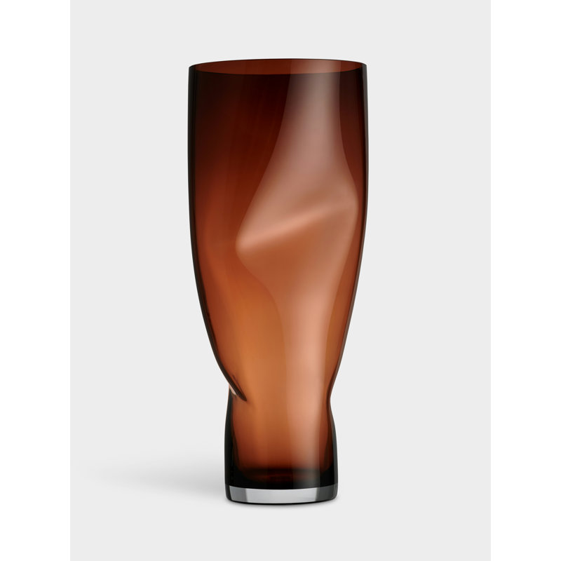 Vase de table en verre Squeeze, Brun