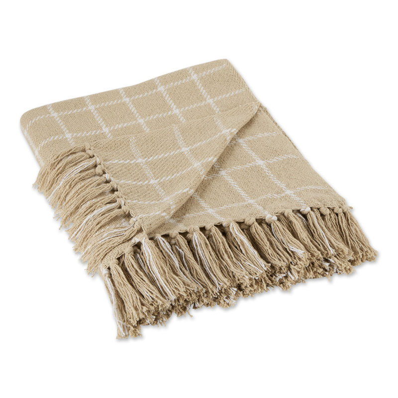 Hand Woven Throw Blanket, Beige