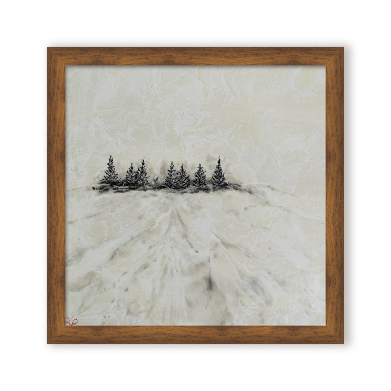 Nature Inspired "Frosted Horizon" Canvas Wall Art By , 12" H x 12" W, Framed Canvas, White