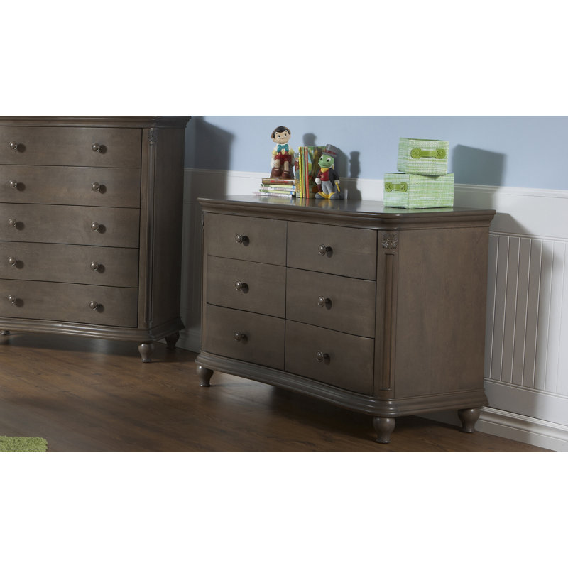 Commode double 6 tiroirs Gardena, Ardoise