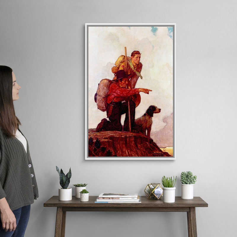 Art mural sur toile Norman Rockwell A Scout Is Loyal, Cadre flottant blanc, H 38 po x l 26 po x P 1,75 po