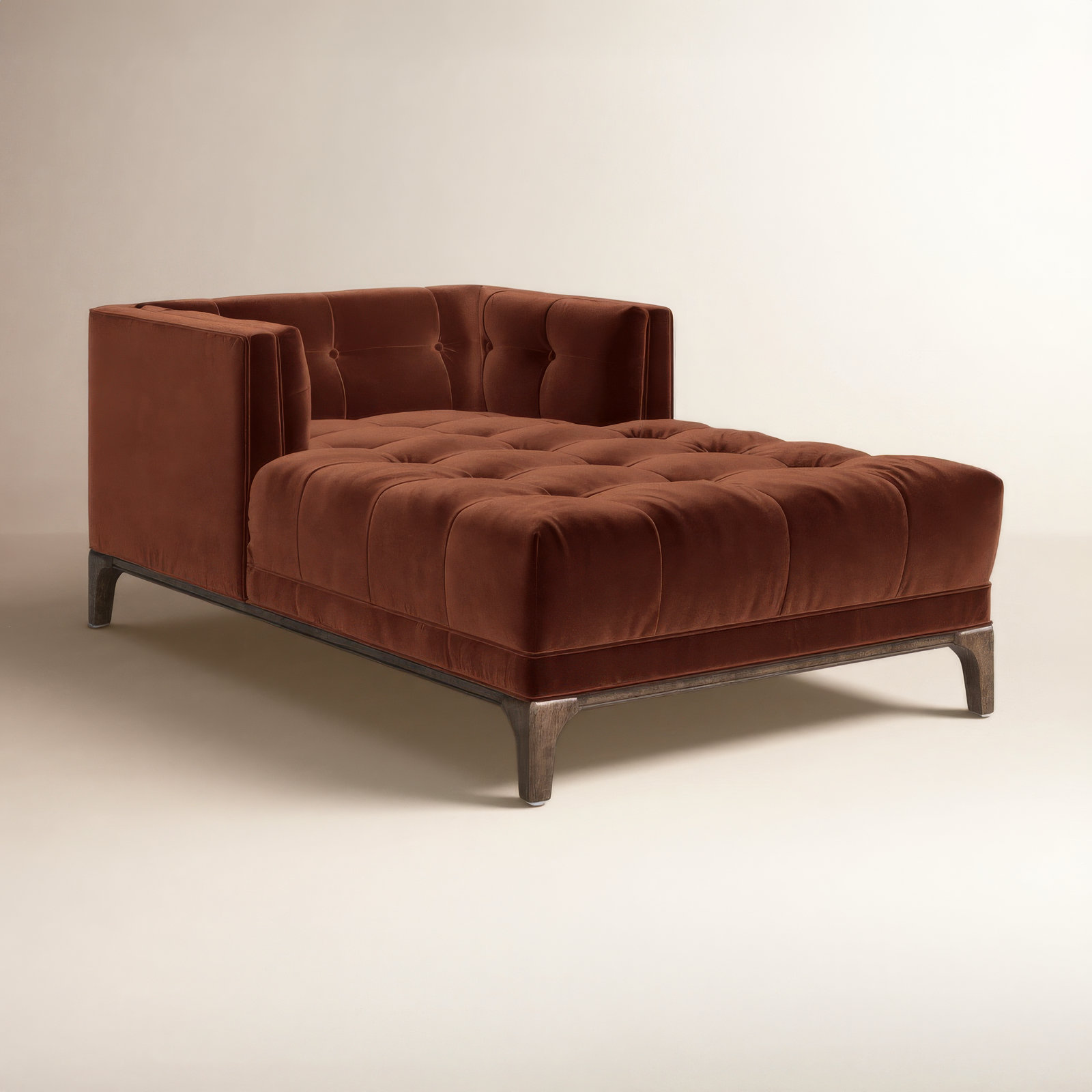 Bari Upholstered Chaise Lounge, Surrey Auburn Velvet