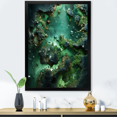 «Green Crystal Geode Fusion I», reproduction d'art sur toile marbrée