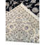Tapis unique en laine noué à la main de style traditionnel ivoire / bleu / noir 8 pi 7 po x 12 pi 1 po Nain