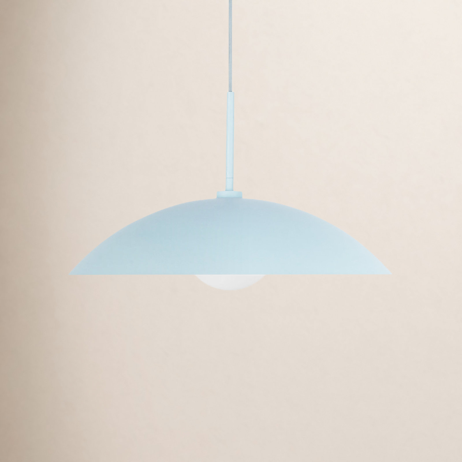 Huxley Single Light Steel Dimmable Pendant, Cerulean