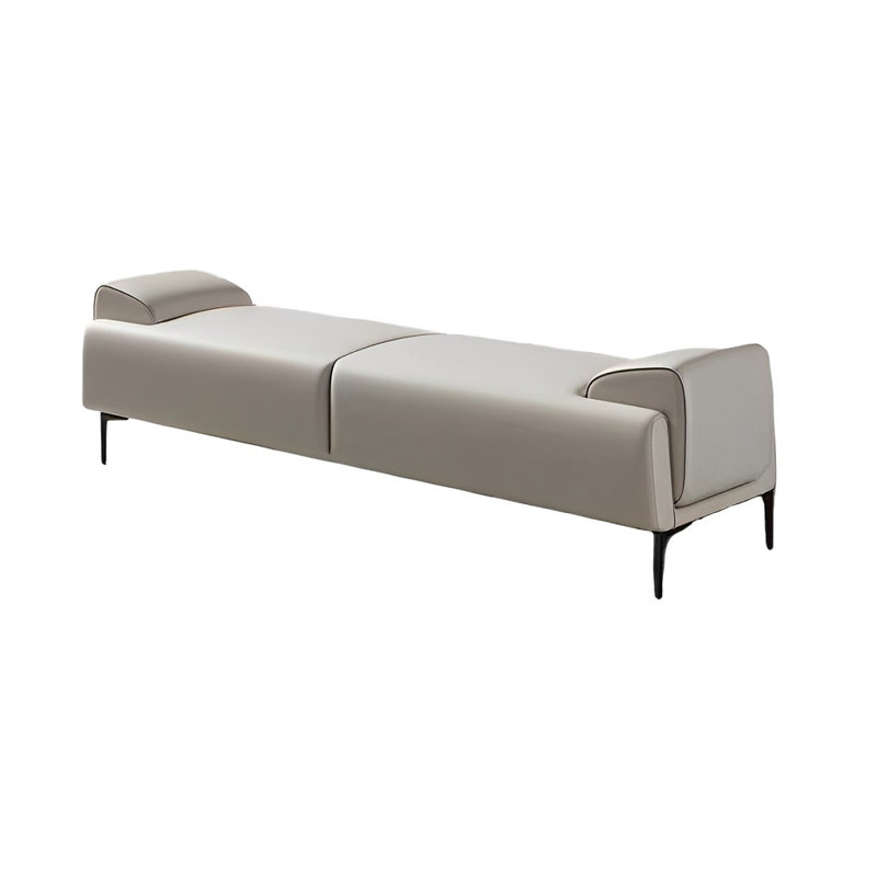 Banc rembourré Sayanna, Blanc cassé, H 17,71 po x l 70,86 po x P 17,71 po