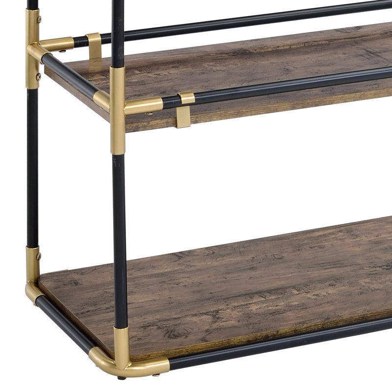 Console Table, Black/Gold & Smoky Glass