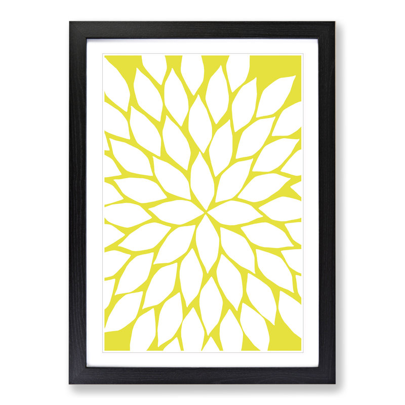 Abstract Leaves No.2 - Picture Frame Graphic Art, 90cm H x 65cm W x 2cm D, Black