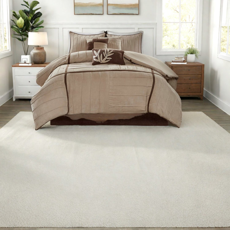 Ensembles de literie confortables 7 pièces, simili suède de polyester, style décontracté pour la maison