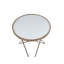 Elegant Round End Table - Frosted Glass Top & Champagne Finish Metal Base, 22 In Diameter Colour Robust Structure, Enhances Interior