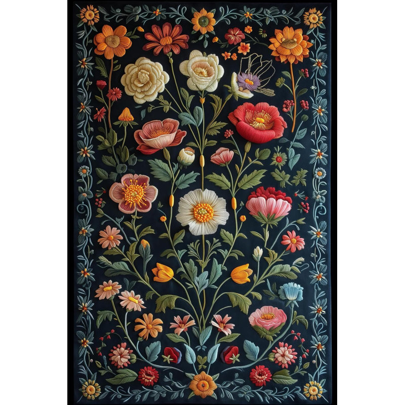 Tapis décoratif lavable à la machine multicolore Paris Collection, Tapis de couloir 4 pi 11 po x 9 pi 10 po inclus
