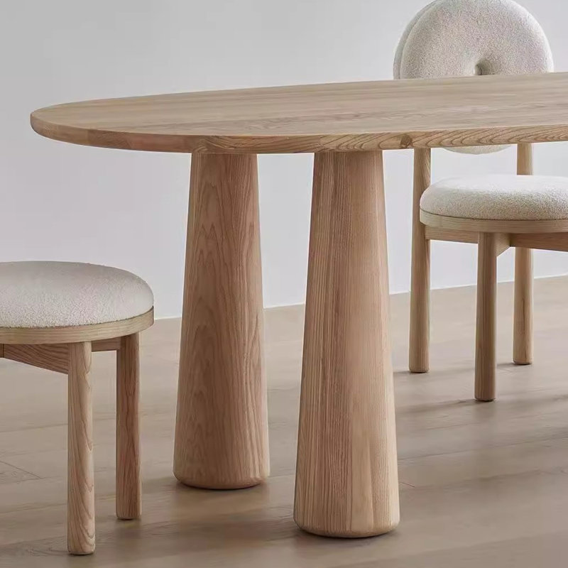 Oval Durable Ash Wood Multi-functional Table, Light Brown, 29.52"H x 55.11"L x 27.55"W