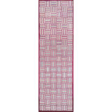 Happy Colorful Antique Classic American Folk Art Basket Weave Pattern Hooked Hall Runner