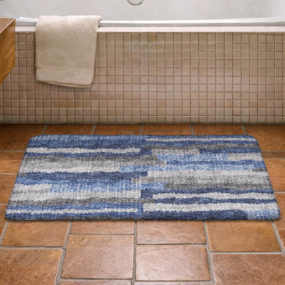 Premium Machine Washable Dream Shag ADS78 Vertical Bars Rug