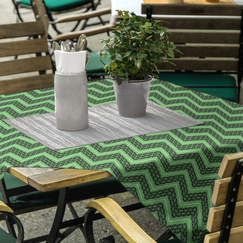 Nappe à chevrons à la main classic Stephenie, Vert / Noir