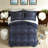 Premium 4-piece King Bedding Set, Polyester Chenille Jacquard, Navy Luxury Design