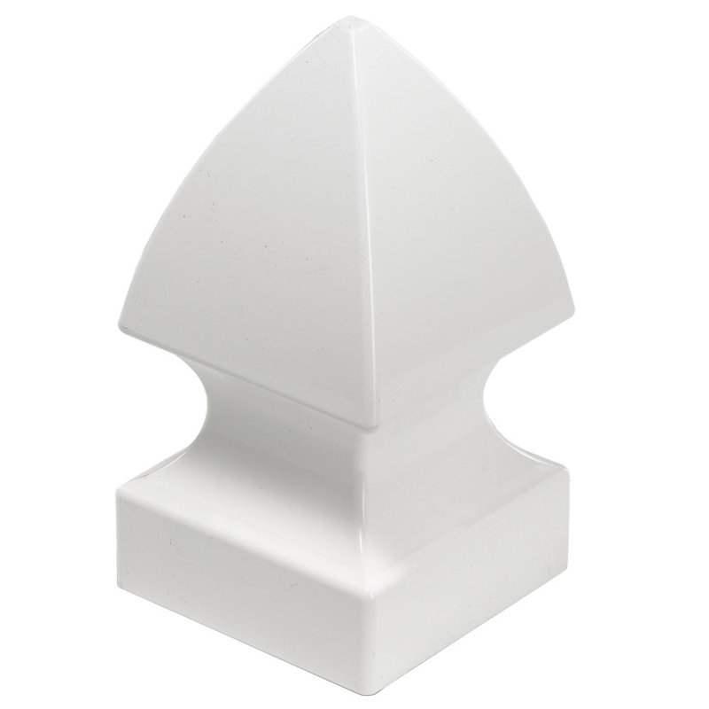 Outdoor Essentials Gothic Vinyl Fence Post Cap, White, 7.5" H x 4" W x 4" D