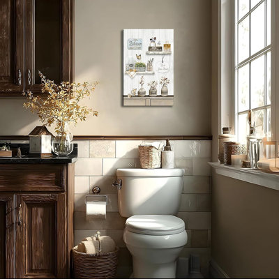 Farmhouse Bathroom Wall Art Rustic Cotton Flower Bathroom Canvas Wall Decor Vintage Relax Soak Unwind Sign Painting Country Flower Bath Canvas Prints Artwork for Washroom Home Decor 12x16 Inch
