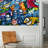 Vibrant Graffi Street Paint Peel & Stick Abstract Border-93868430