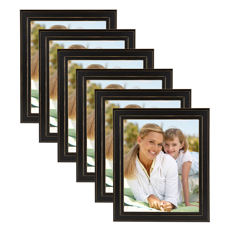 Cadre 6 photos simple en bois mat Loven, 8 po x 10 po, Blanc doux vieilli