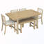 Ensemble de table de salle à manger en bois 6 pièces avec banc et 4 chaises-552242726