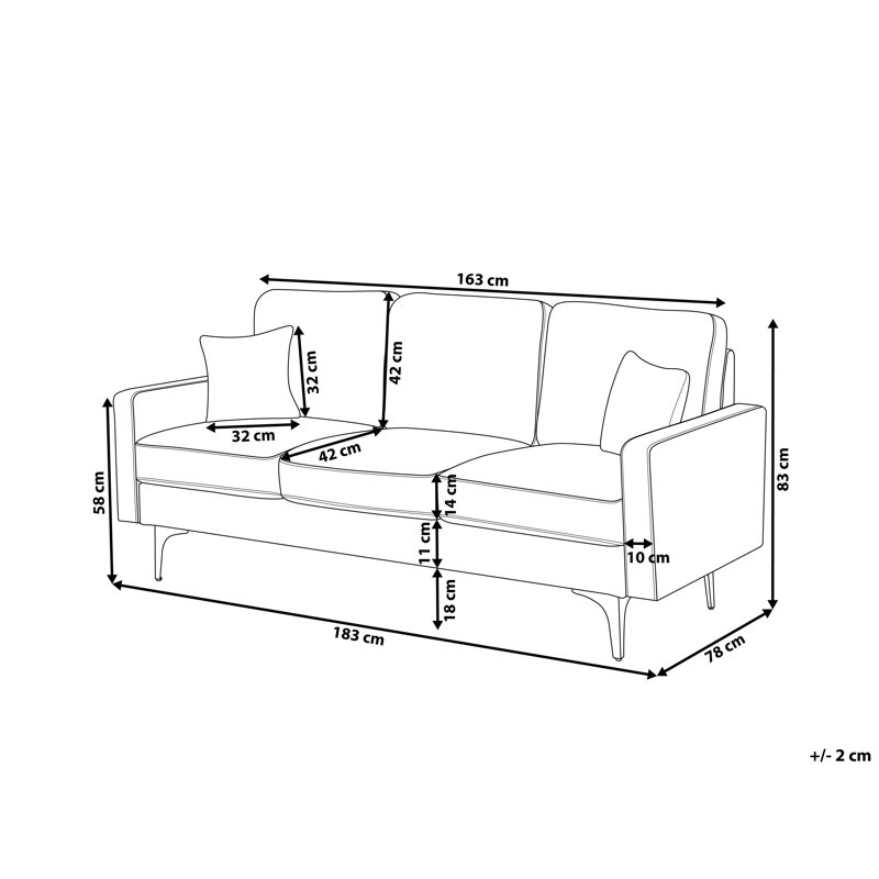 3 Seater Boucle Sofa GAVLE, Beige