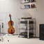 Modern Audio Cabinet With 4 Tier Glass Shelf-1563042199