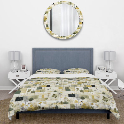 Ensemble de housse de couette Green Cubic Botanical Dreams