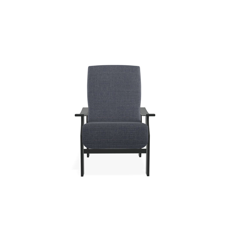St. Catherine Marine Grade Polymer Deep Seating Cushion Arm Chair, Proven Denim, Graphite