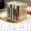 Organisateur de bureau à 6 compartiments en acrylique transparent, support vertical pour livres et dossiers-132586024