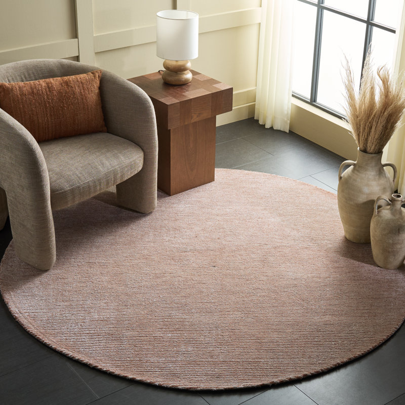 Soho Hand Tufted Viscose;Wool;Cotton Solid Color Indoor Rug, Round 6'