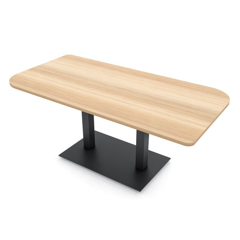 Table de conférence Ogren Duo, Noir mat, Blond blond cendré, L 60 po x l 36 po