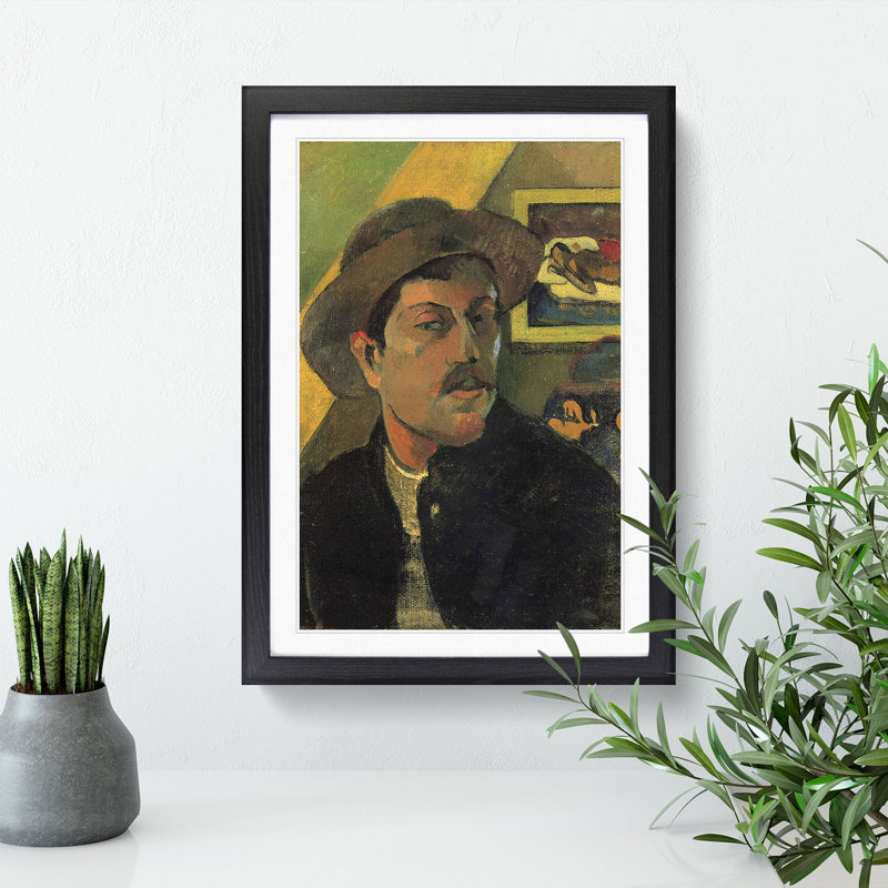 Self Portrait by Paul Gauguin - Picture Frame Painting, 65cm H x 48cm W x 2cm D, Black Framed