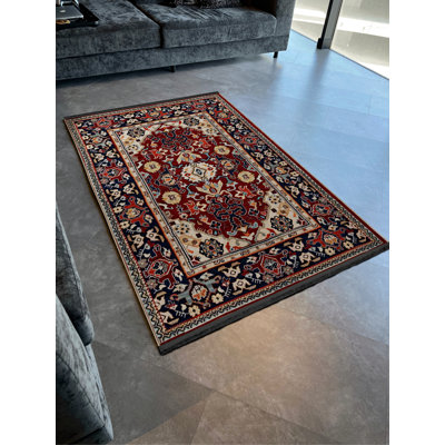 Tapis brun en polypropylène à imprimé numérique Yajat