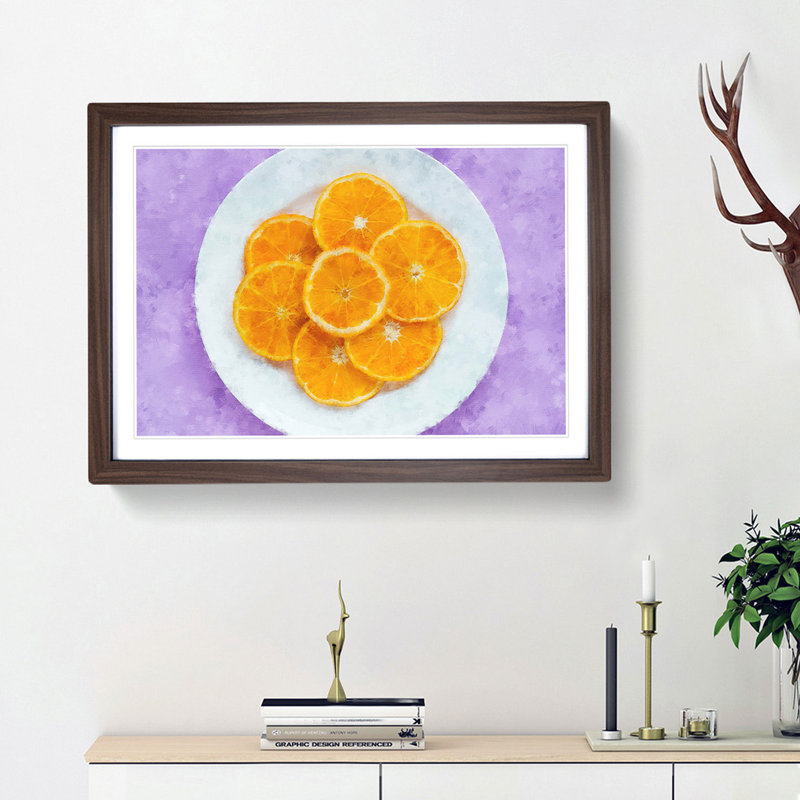Slices of the Orange - Picture Frame Painting Print, Walnut Framed, 45cm H x 63cm W x 2cm D